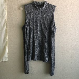 AEO Ribbed Top with Shoulder Cut Outs